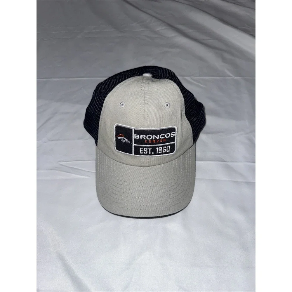 Denver Broncos AFC 1960 Adjustable Snapback Mesh Baseball Hat/Cap Gray/Navy Blue